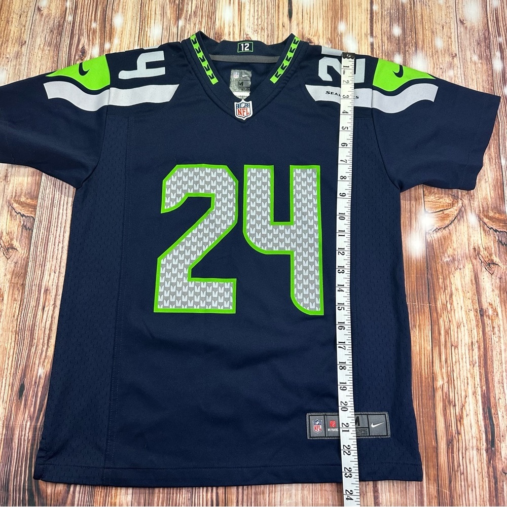 Nike On Field Marshawn Lynch Seattle Seahawks Jersey Size M 10/12 YOUTH - Picture 8 of 13